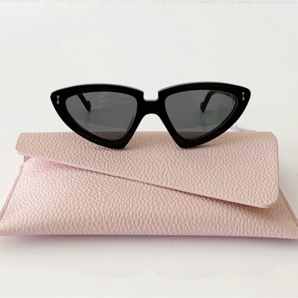 Zimmermann Verona Black Vintage Style Cat Eye Sunglasses Retail $280 - Picture 2 of 14